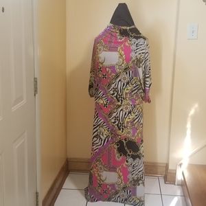 A pretty colorful printed dress.